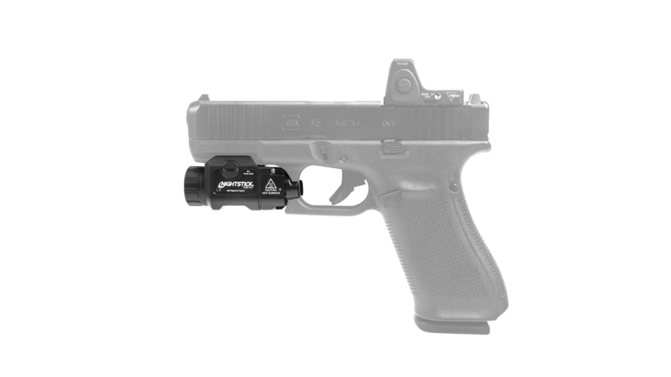 Nightstick Rechargeable Pistol Mounted Light, Fits Picatinny Rail, Anodized Finish, Black, 1,000 Lumens, 25,100 Candela, Rechargeable