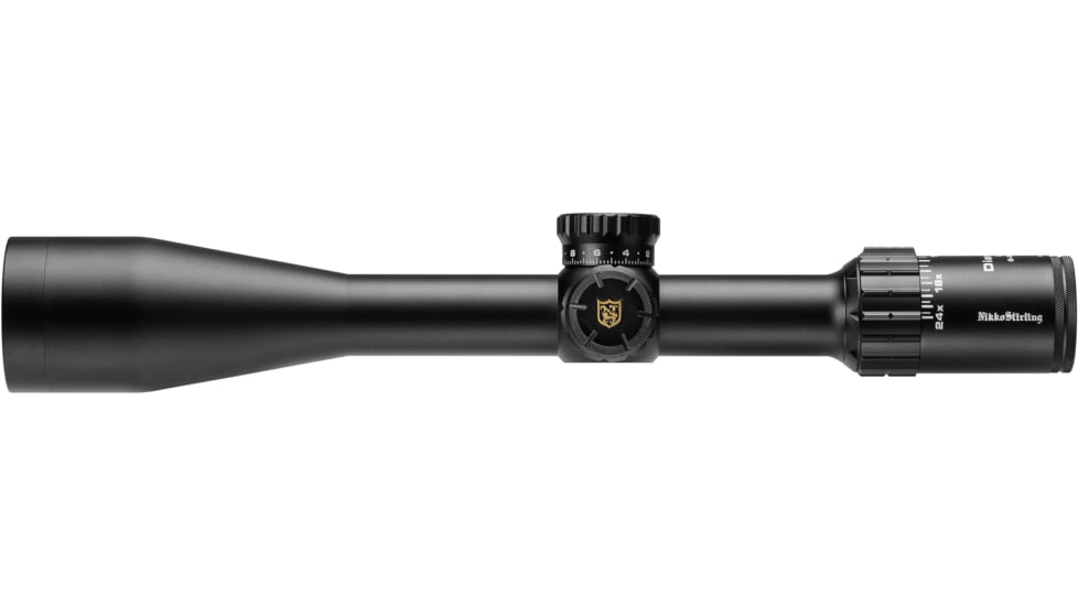 Nikko Stirling Diamond 6-24x50mm Rifle Scope, 30mm Tube, Illuminated Hold Fast Reticle w/Sunshade, Black, ndsi62450lrhf