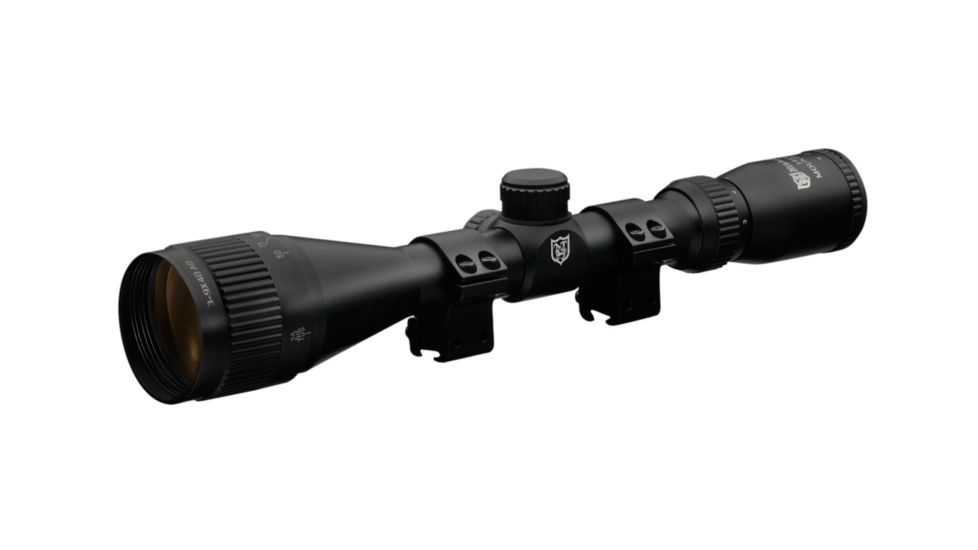 Nikko Stirling Mountmaster AO Rifle Scope, 3-9x40mm, 1 inch Tube, 1/4 MOA, HMD Reticle, Clam Pack, Black NMM3940AOWC