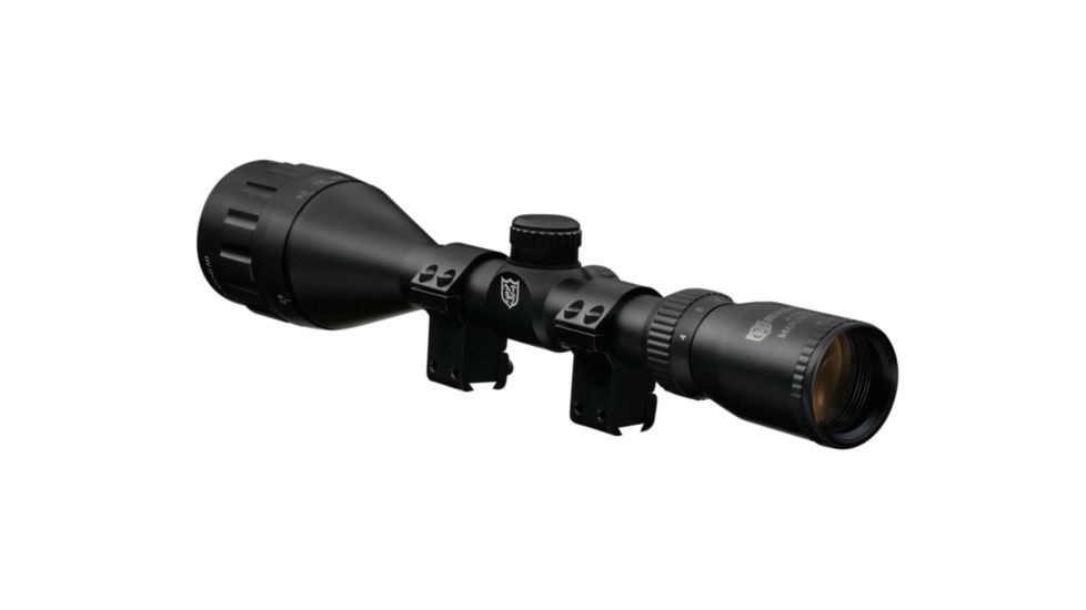 Nikko Stirling Mountmaster Rifle Scope 4-12x50mm Adjustable Objective Mil-Dot Reticle Matte Black Finish With One Inch Rings