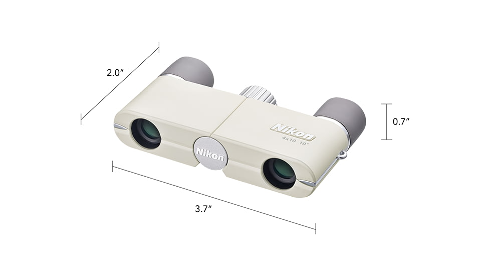 Nikon CF 4x10mm Roof Prism Binoculars, Ivory White, 16841