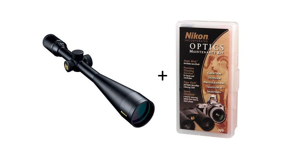 Nikon Monarch 8-32x50 ED Glass Side Focus Rifle Scope, Matte Black w/BDC Reticle 8480 w/ Nikon Optics Maintenance Kit 7073