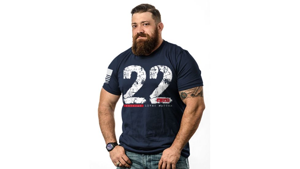 Nine Line 22 Day Graphic T-Shirts - Mens, MidnightNavy, Small 22DAY-TS-MIDNIGHTNAVY-S