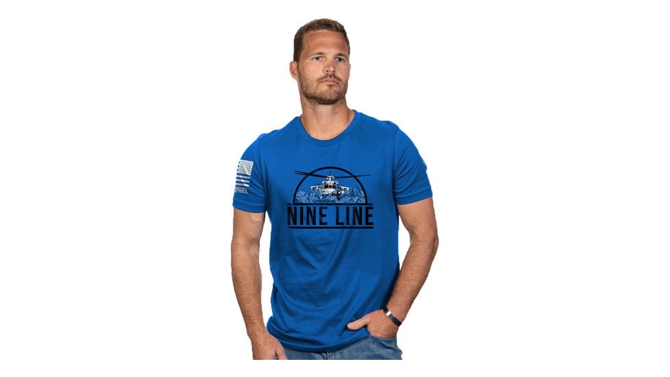 Nine Line Apparel Helicopter Men's T-shirt Ryl Blue X-large
