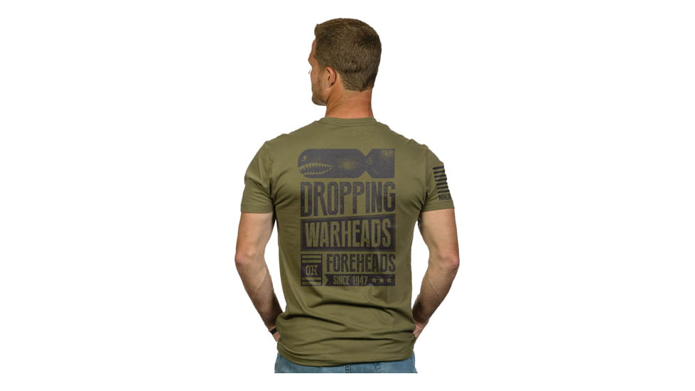 Nine Line Apparel Warheads On Forheads Men's T-shirt Grn Lrg
