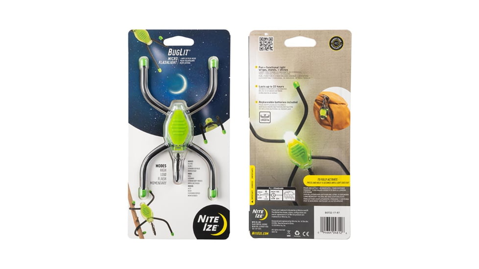 Nite Ize BugLit Micro Flashlight, Lime/Black, BGT02-17-R7