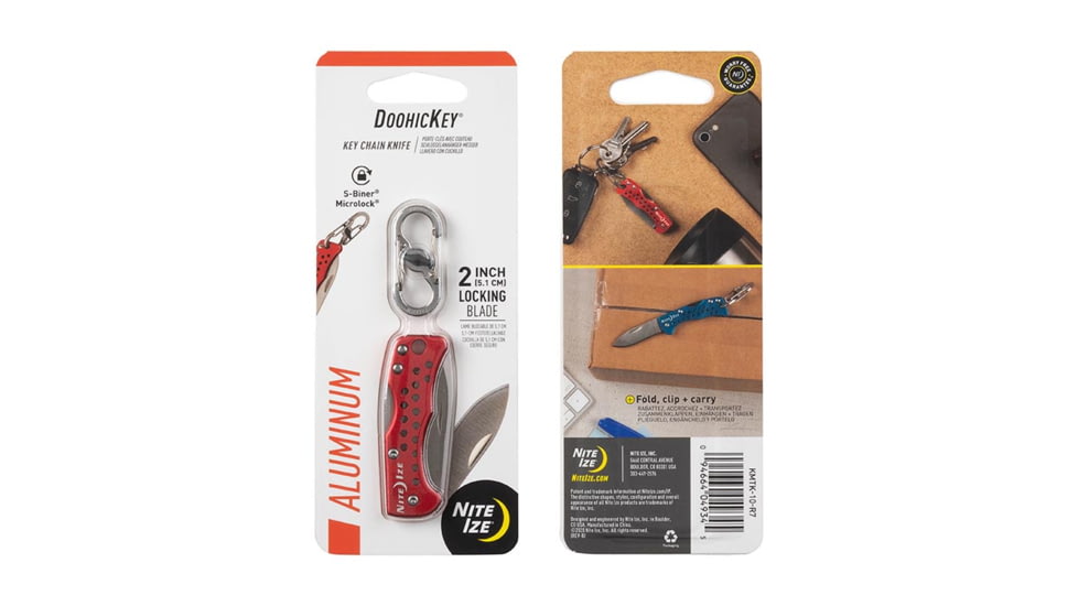 Nite Ize DoohicKey Key Chain Knife, Red, KMTK-10-R7