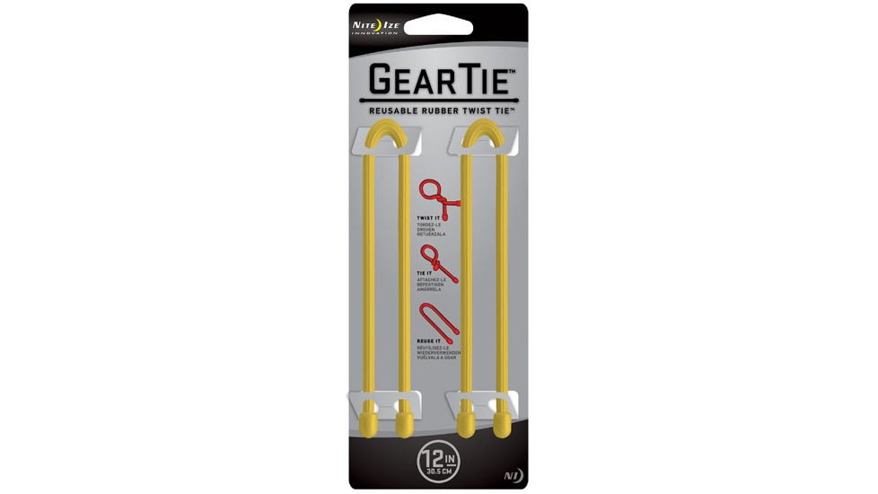 Nite Ize Gear Tie 12in Yellow 2pk