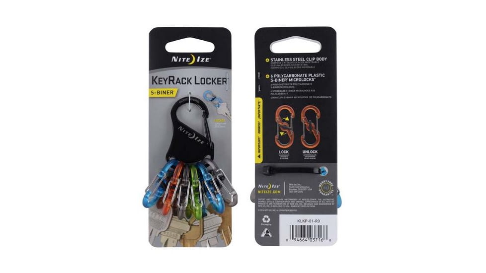 Nite Ize KeyRack Locker Stainless - S-Biner Plastic MicroLocks KLKP-01-R3