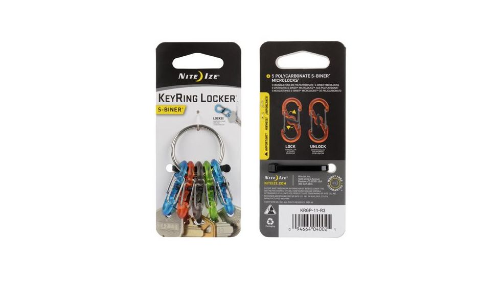 Nite Ize KeyRing Locker S-Biner, Assorted, KRGP-11-R3