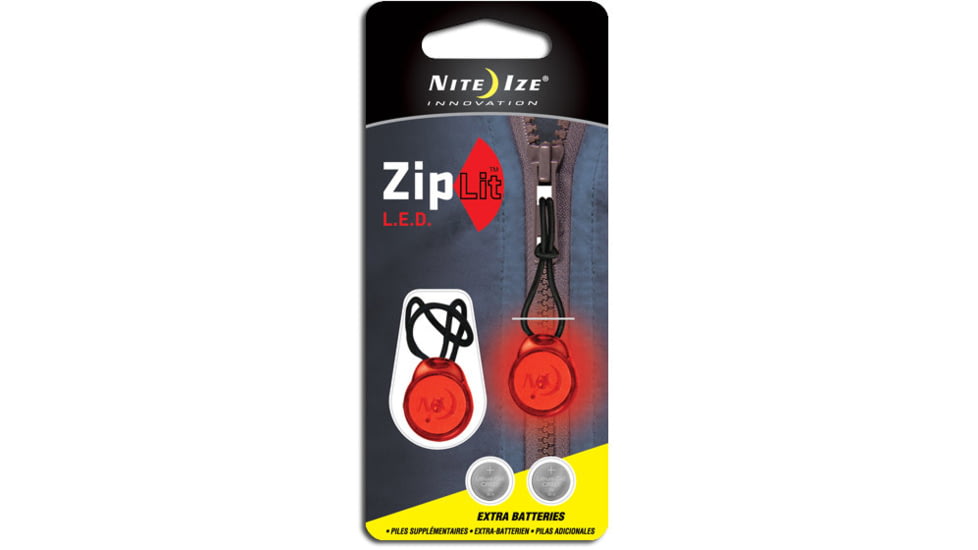 Nite Ize LED Ziplit Zipper Pull Water Resistant Light, 2-Pack - Red NZL2 07 10 