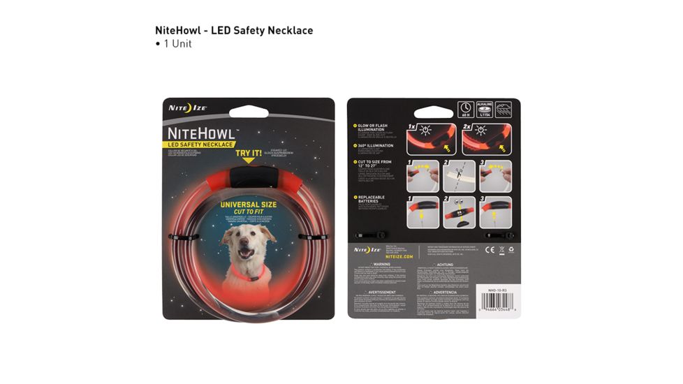 Nite Ize Nite Howl LED Pet Safety Necklace,Red LED NHO-10-R3