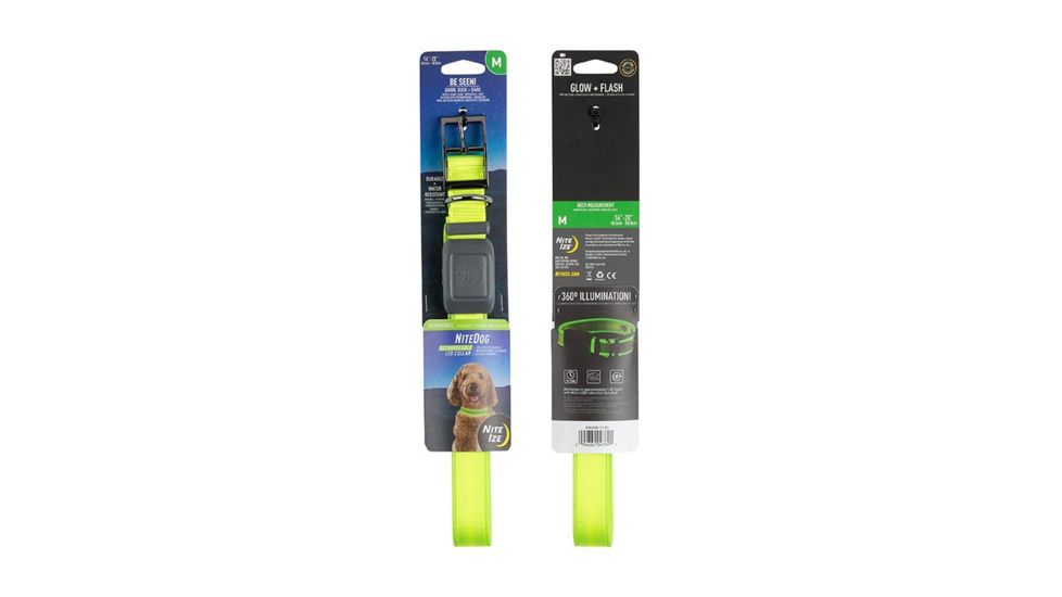 Nite Ize NiteDog Rechargeable LED Collar, Lime/Green, Medium, NDCRM-17-R3