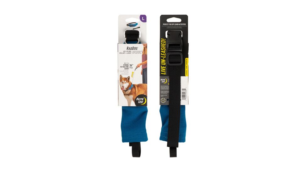 Nite Ize RadDog All-In-One Collar Plus Leash, Blue, Large RRLL-03-R3