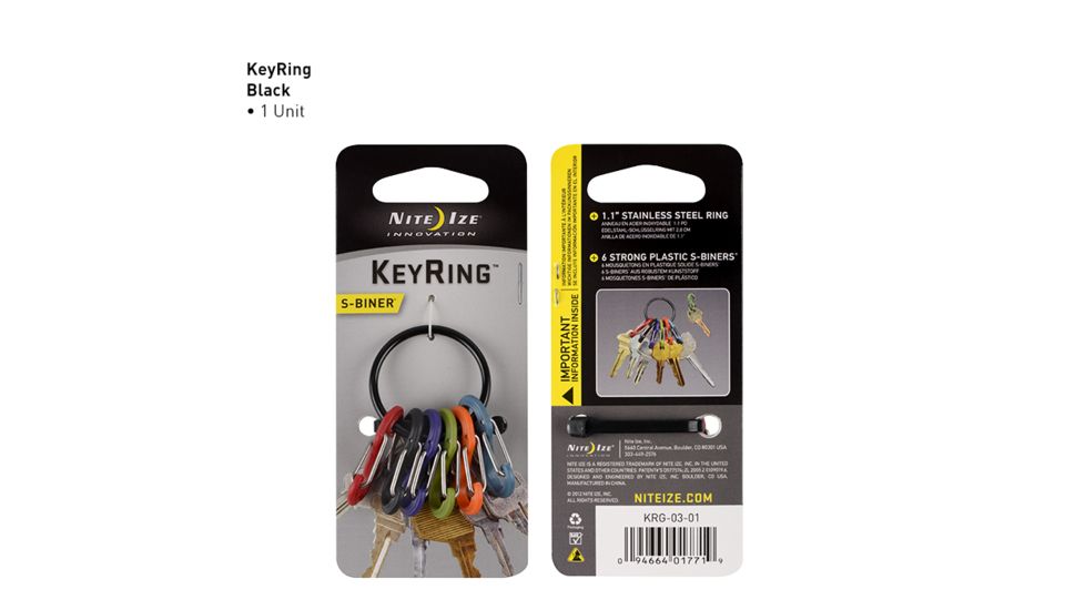 Nite Ize S-Biner KeyRing, Stainless, KRG2-11-R3