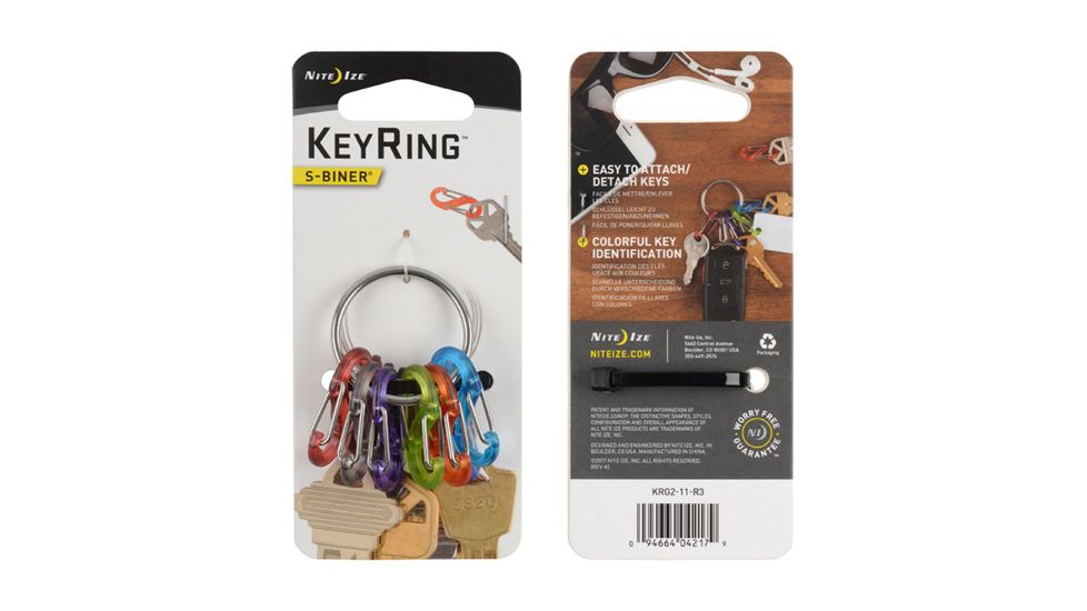 Nite Ize S-Biner KeyRing, Stainless, KRG2-11-R3
