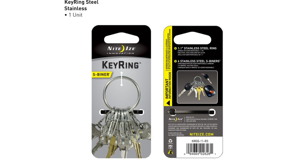 Nite Ize S-Biner KeyRing Steel - Stainless Steel KRGS-11-R3