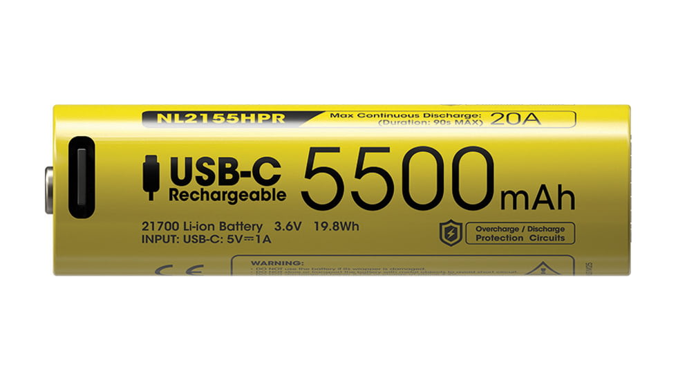 Nitecore 21700 Rechargeable Battery, NCNL2155HPR