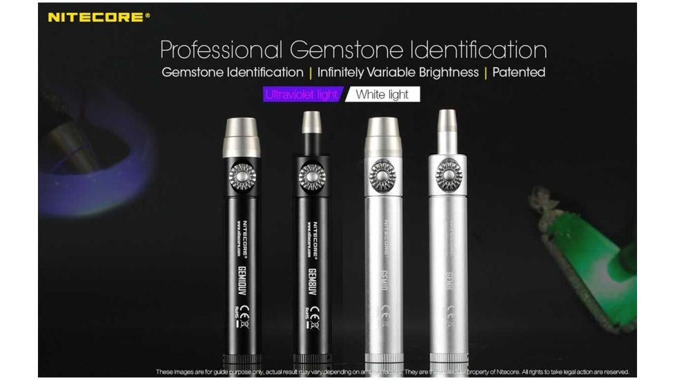 Nitecore GEM8 1 x 18650/ 2 x CR123A/ RCR123A CREE XP-L HI V3 LED Jeweler Flashlight, 500 Lumens, Silver, GEM-8