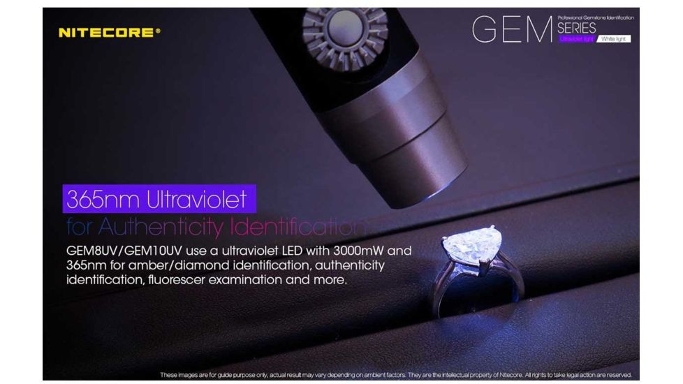 Nitecore GEM8 1 x 18650/ 2 x CR123A/ RCR123A CREE XP-L HI V3 LED Jeweler Flashlight, 500 Lumens, Silver, GEM-8