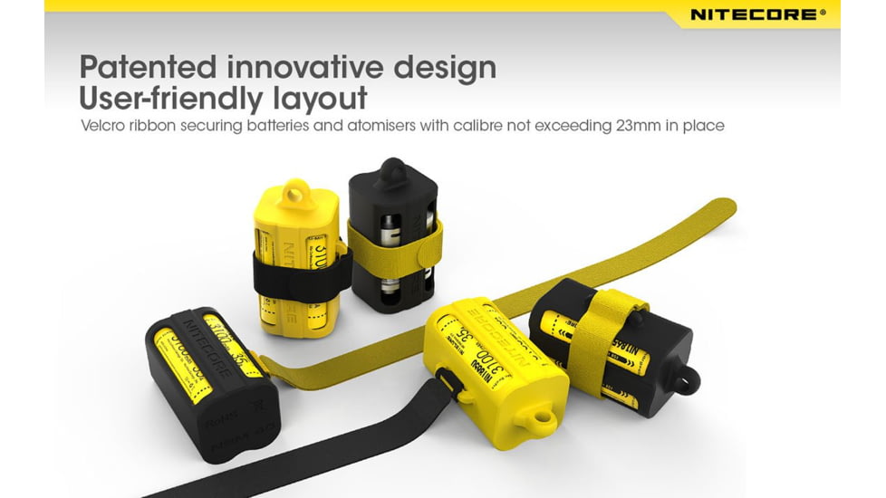 Nitecore NBM40 Battery Magazine, Holds 4x 18650 Batteries, Black, 6925206491841