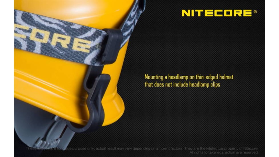 Nitecore NHC10 Helmet/Hard Headlamps Hat Clips, 4 Pack, Black, 6952506492428