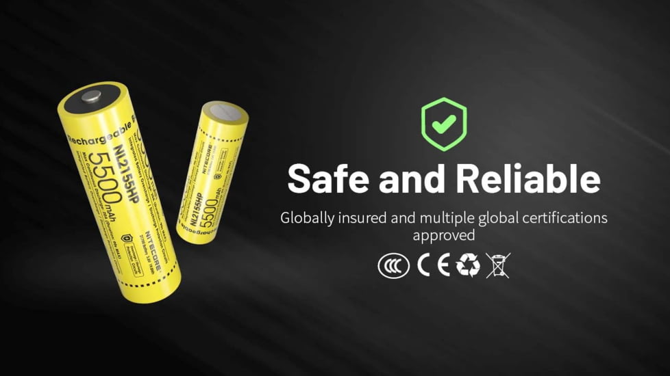 Nitecore NL2155HP 5500mAh 21700 Rechargeable Battery