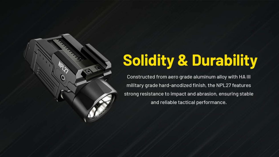Nitecore NPL27 USB-C Rechargeable 650 Lumens LED Rail Mount Weapon Light