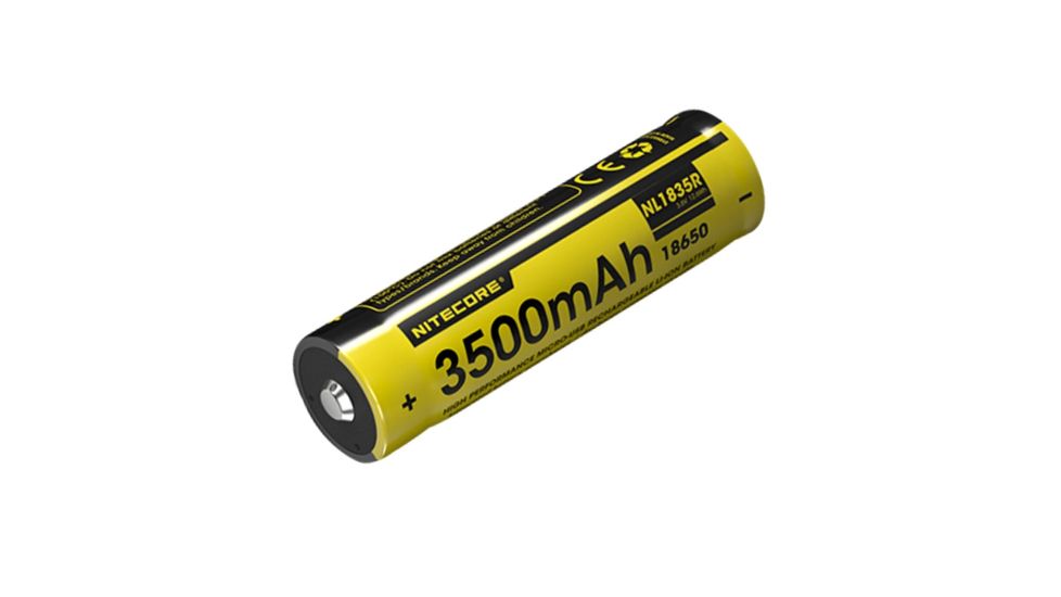 Nitecore NL1835R 18650 3500mAh 3.6V Protected Lithium Ion (Li-ion) Button Top Battery with Built In Micro-USB Charging Port, Black NITECORE-NL1835R