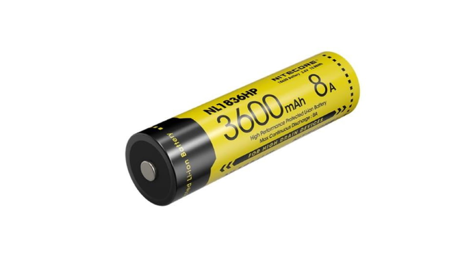 Nitecore NL1836HP 3600mAh Rechargeable 18650 Battery, Yellow, BAT-NITE-18650-NL1836HP