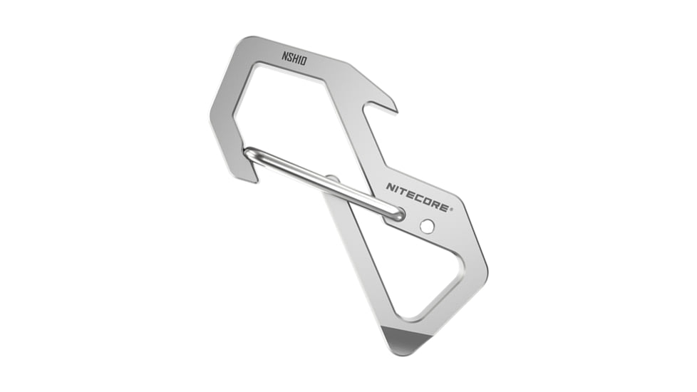 Nitecore NSH10 Titanium Carabiner Multi-Tool, Silver, 6952506493692