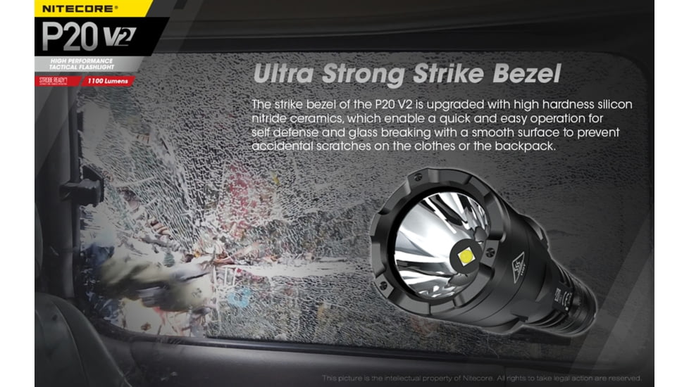 Nitecore P20 V2 1100 Lumen LED Flashlight, Black, 6952506405930