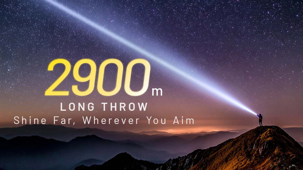 Nitecore P40 3171 Yards Ultra Long Throwing USB-C Rechargeable 2000 Lumens LED Flashlight