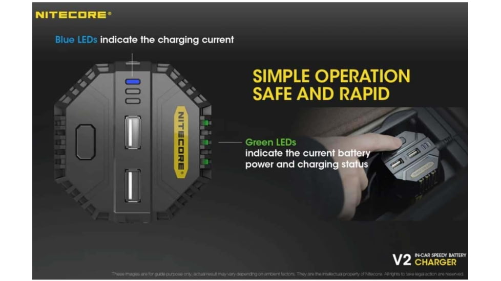 Nitecore Smart Battery Charger, Li-ion/ Ni-Cd/ Ni-MH, 2 Channels, 6A Charging Current, Black, V2
