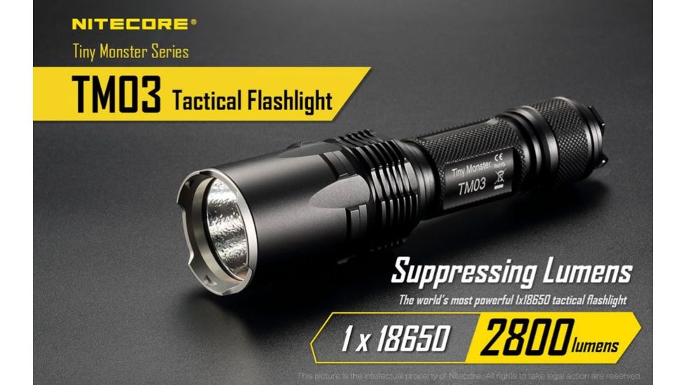 Nitecore TM03 Tiny Monster Flashlight CREE XHP70 LED 2800 Lumens, Black NITECORE-TM03