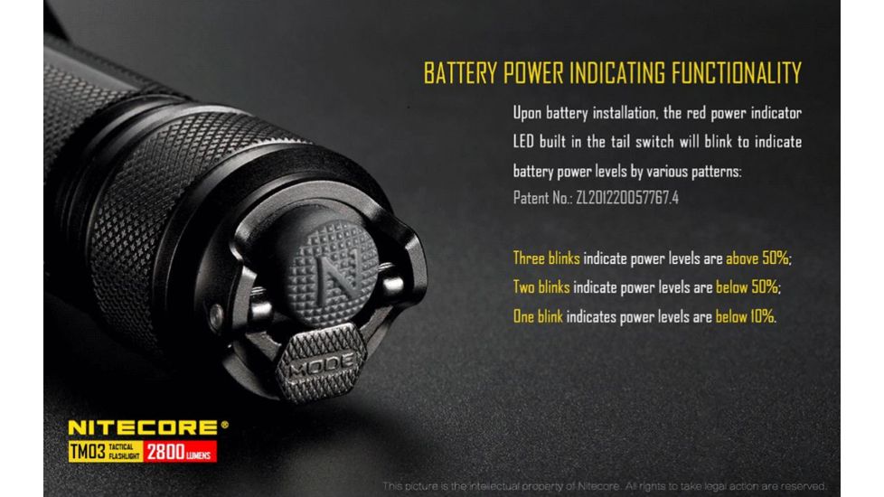 Nitecore TM03 Tiny Monster Flashlight CREE XHP70 LED 2800 Lumens, Black NITECORE-TM03