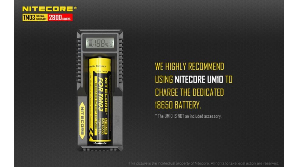 Nitecore TM03 Tiny Monster Flashlight CREE XHP70 LED 2800 Lumens, Black NITECORE-TM03
