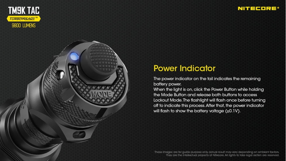Nitecore TM9K TAC 9800 Lumen USB-C Rechargeable Flashlight, Black, 6952506406746