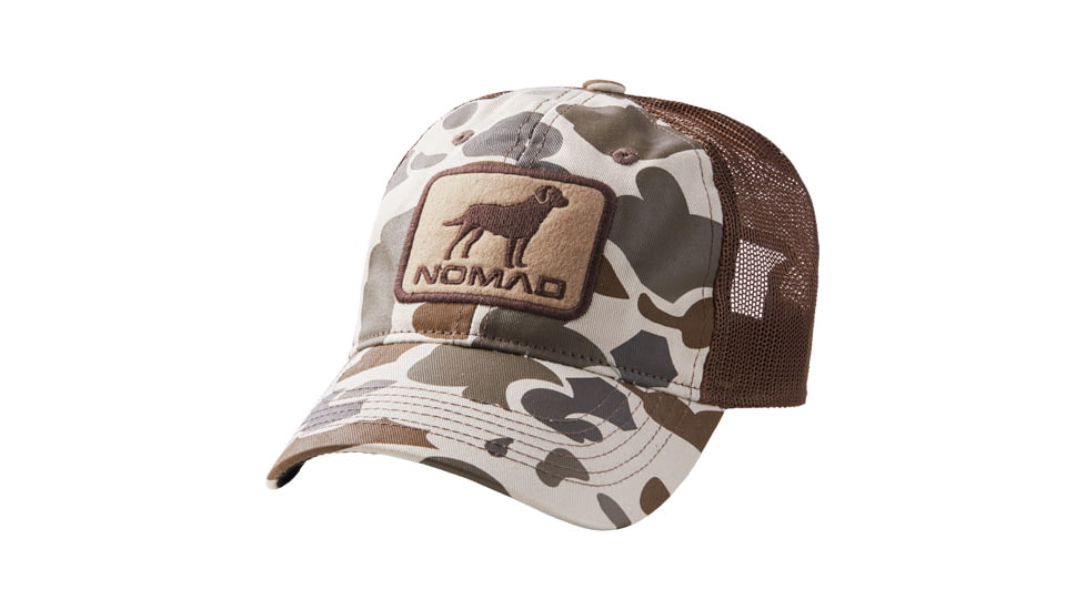 Nomad Black Lab Patch Hat W/ Old School Camo Osfm