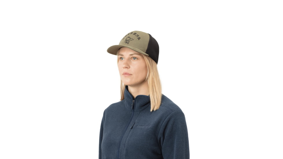 Norrona /29 Flexfit Cap, Olive Night/Caviar, Small/Medium, 3420-18-3329-S/M