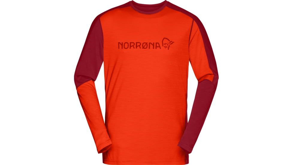 Norrona Falketind Equaliser Merino Round Neck Shirt - Mens, Arednalin/Rhubarb, Medium, 1820-22-5646-M