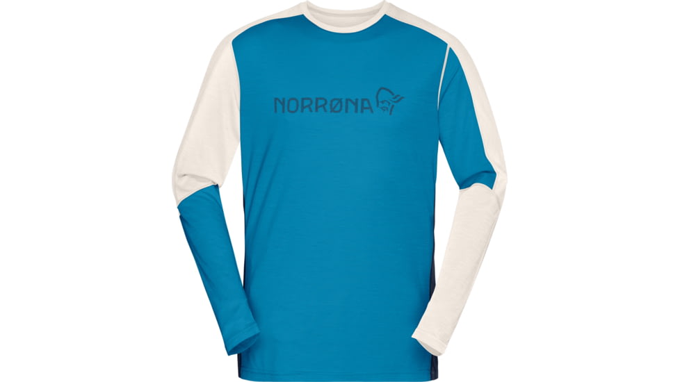 Norrona Falketind Equaliser Merino Round Neck Shirt - Men's, Hawaiian Surf/Indigo Night, Large, 1820-22 6609 L