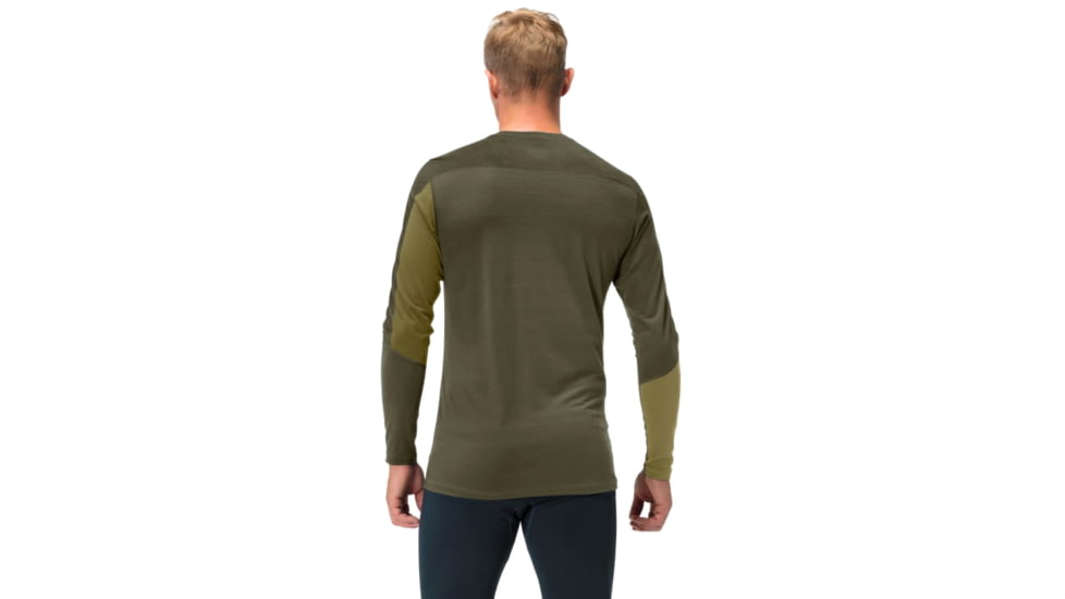 Norrona Falketind Equaliser Merino Round Neck Shirt - Mens, Olive Drab/Olive Night, Small, 1820-22 3908 S