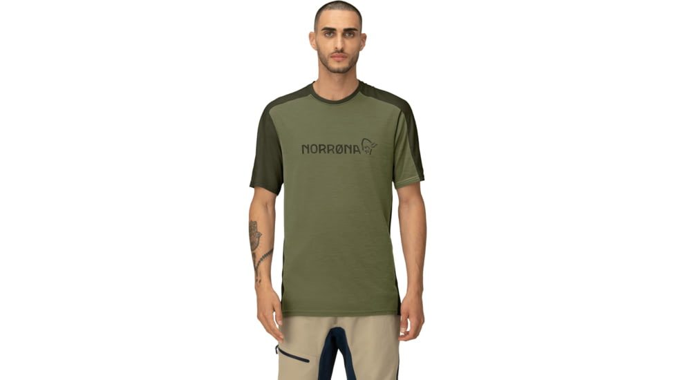 Norrona Falketind Equaliser Merino T-Shirt - Mens, Olive Night/Rosin, Extra Large, 1821-22-3319-XL