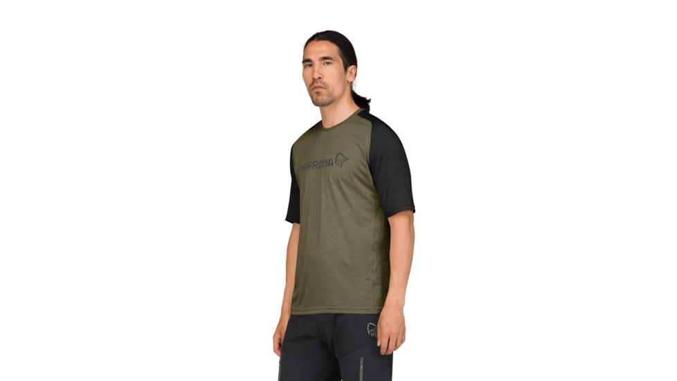 Norrona Fjora Equaliser Lightweight T-Shirt - Mens, Olive Night, Small, 2233-25-3301-S