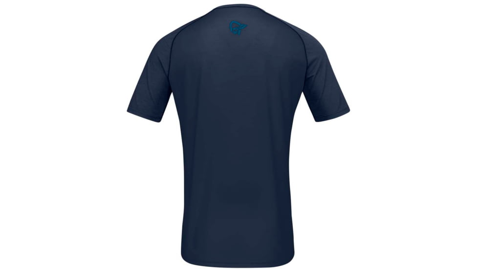 Norrona Fjora Wool T-Shirt - Mens, Indigo Night/Mykonos Blue, Extra Large, 2224-21 2379 XL