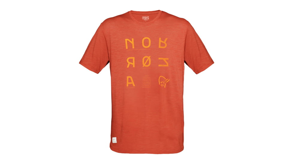 Norrona Svalbard Wool T-Shirt - Men's, Rooibos Tea/Orange Crush, Extra Large, 2419-19 5507 XL