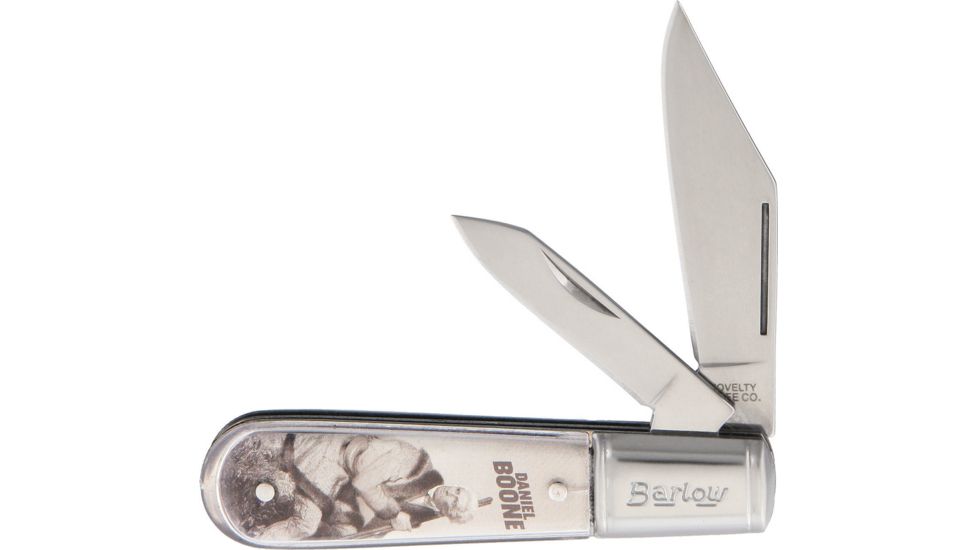 Novelty Cutlery Daniel Boone Barlow Folding Knife,Stainless Steel,Standard Edge,Clip and Pen,Satin, Handle NV288
