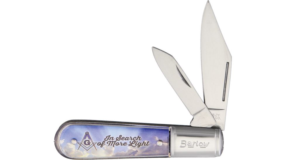 Novelty Cutlery Masonic Barlow Folding Knife,Stainless Steel,Standard Edge,Clip and Pen NV282