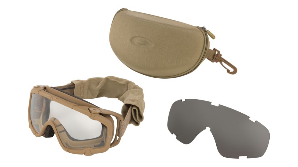 Oakley SI Ballistic Goggle UPLC,Terrain Tan Frame,Shield Clear/Grey Lens 53-114